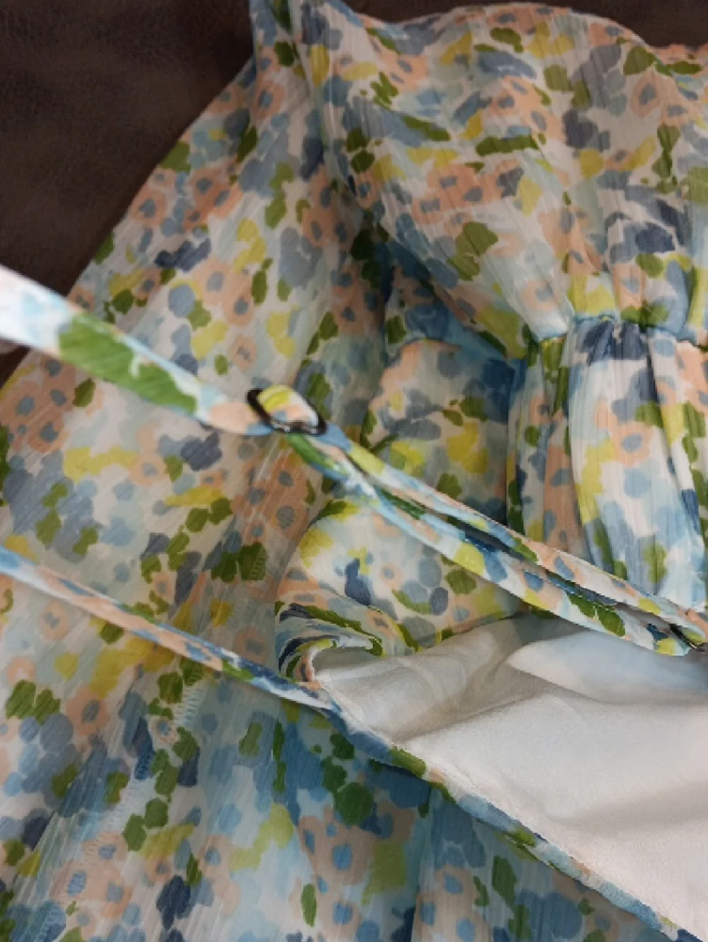 Abercrombie & Fitch Pastel Floral Maxi Dress in Blue, Green, Cream